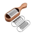 thumbnail image 1 of Ensemble de Râpes à Fromage à Manche en Bois avec 3 Lames Interchangeables, Râpes en Tambour en Acier Inoxydable pour Parmesan, Ail et Légumes, Conception Sans Dégâts avec Récupérateur en Bois Ba, 1 of 3