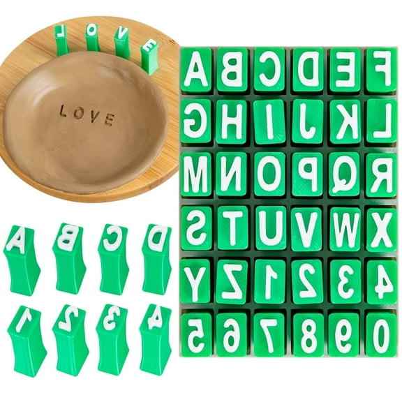Alphabet Stamps for Clay, Letter Stamps for Polymer Clay, Mini Uppercase Alphabet and Numbers Stamps for Pottery Clay and DIY Craft (1 Set Uppercase Alphabet)
