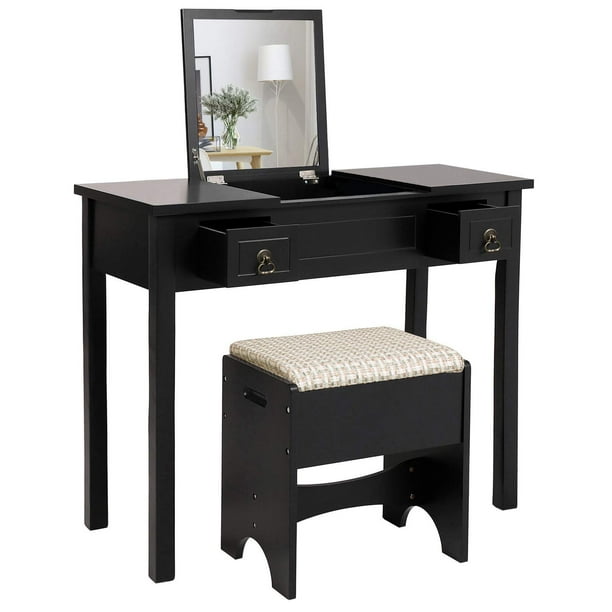 Vasagle Vanity Set With Flip Top Mirror Makeup Dressing Table Writing Desk 2 Drawers Cushioned Stool 3 Removable Organizers Easy Assembly Black Com - Vasagle Dressing Table Set With Mirror And Light Bulbs Vasagle Vanity Set With Flip Top Mirror Makeup Dressing Table Writing Desk 2 Drawers Cushioned Stool 3 Removable Organizers Easy Assembly Black Com - Vasagle Dressing Table Set With Mirror And Light Bulbs