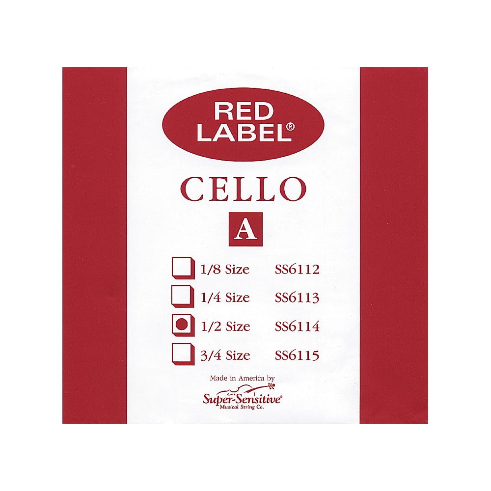 Supersensitive 16114-U Red Label Orchestra Gauge Cello A String - 1 by 2 Orchestra Gauge