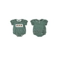 thumbnail image 2 of BemeyourBBs Baby Girl Plaid Romper Round Neck Short Sleeve Bubble Ruffle Jumpsuit, 2 of 9