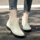 thumbnail image 4 of Botas De lluvia cortas De PVC De verano para Mujer, Botas De trabajo antideslizantes con plataforma De estilo británico, Botas planas De goma para pesca al aire libre, Botas De Mujer, 4 of 5