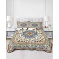 thumbnail image 3 of Ethnic Rustic Twin Size Down Alternative Comforter,Lightweight Comforter Quilt Bedding Set with Pillow Shams Boho Southwestern Antique Orange Blue Green All Seasons Bed Comforter Duvet Insert 68"x86", 3 of 7