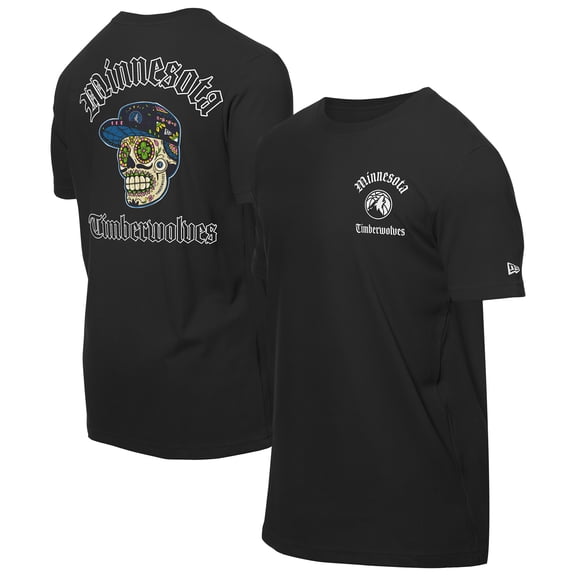 Men's New Era Black Minnesota Timberwolves Sugar Skulls T-Shirt