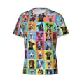 thumbnail image 3 of Yiaed Cute Dogs Collage Print Mens Short Sleeve Tight Fit T-Shirt, Crewneck Casual Tee-3X-Large, 3 of 5