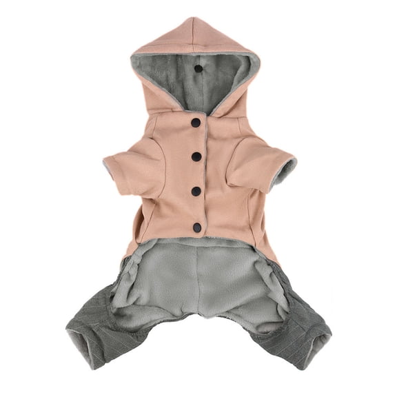 Hooded Dog Winter Coat Thick Warm Fleece Lined Jacket with Snug Fit, Cozy Pet Jacket for Small Medium Dogs, Windproof Cold Weather Puppy Clothes for Daily Outdoor Use