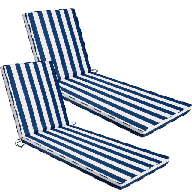 Conjuntos de 2 Cojines para Tumbona Exterior Iheqard Azul+Blanco