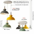 thumbnail image 2 of FSLiving No Drilling 3 Lights Macaron Swag Pendant Light with 15ft Plug in UL Cord Island Chandelier Pendant Lighting Fixtures Hanging Ceiling Light for Kitchen Island Staircase NO Wiring Needed, 2 of 9