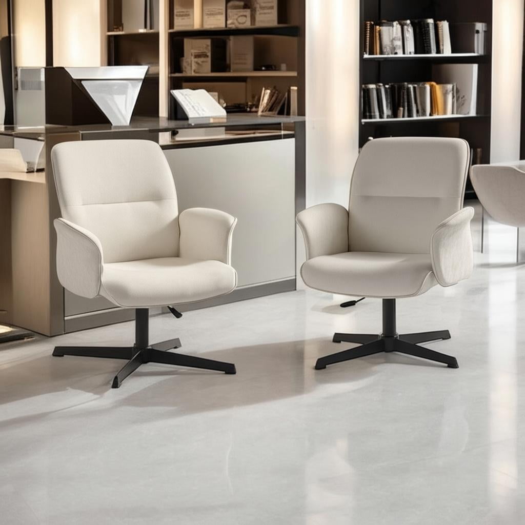 Homy Casa Swivel Reception Guest Chair Set of 2, Adjustable Height Armchair for Conference Waiting Room