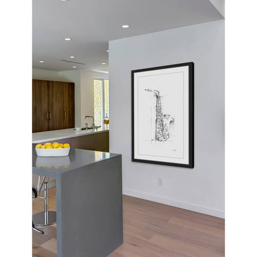 Marmont Hill "Saxaphone Sketch" Framed Painting Print