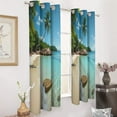 thumbnail image 3 of Tropical Beach Paradise Study Room Living Kitchen Bedroom For Blackout Curtain Printed 2 Panels, 3 of 6