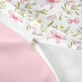 thumbnail image 4 of spefrowx Watercolor Floral Bowknot Duvet Cover Queen for Girls, Pink Spring Daisy Bow Queen Bedding, Pink Reversible, 3 Pieces, 1 Duvet Cover and 2 Pillowcases, 4 of 6