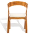 thumbnail image 6 of Safavieh Jennabrook Modern Rattan Dining Arm Chairs, Walnut / White, 6 of 7