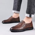 thumbnail image 3 of Mepaouo Men's Leather Loafer Shoes Slip on Soft Breathable Casual Shoes Driving Dress Shoe(Brown,7.5), 3 of 9