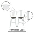 thumbnail image 5 of DHP Luxor 24" Metal Counter Height Bar Stool with Wood Seat, White, Set of 2, 5 of 7