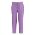 thumbnail image 6 of WTOBBY Women's Quick-Dry Zipper Collar Scrubs Set with Pockets, Short Sleeve Top and Pants, Solid Color Nursing Uniform, Medical Workwear for Caregivers, Professional Look,Purple L, 6 of 7