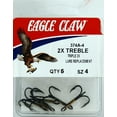 thumbnail image 2 of Eagle Claw 2X Treble Regular Shank Curved Point Fishing Hooks, Bronze, Size 4, 2 of 2