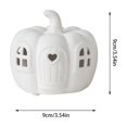 thumbnail image 3 of QLUEWX White Resin Pumpkin House LED Night Light, Hollow Carved Mini Cottage Lamp, Warm Glow Tabletop Ornament for Fall Harvest Halloween Bedroom Mantel Window Farmhouse Home Decor, 3 of 7