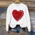 thumbnail image 3 of Womens Valentines Sweatshirts Love Heart Printed Shirts Loose Long Sleeve Round Neck Blouses Valentine's Day Sweater Pullover Tops Plus Size, 3 of 5