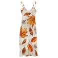 thumbnail image 5 of Autumn Harvest Maple Leaves Thanksgiving Design Sleeveless Dress Woman Fashion Long Dresses Women's Summer Suit Dress 2025, 5 of 7