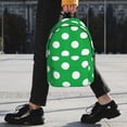 thumbnail image 2 of Disketp Green And White Polka Dot Mochila Escolar de 15 Pulgadas, Mochila Ligera para Estudiantes, Viajes y Trabajo, Cómoda y Resistente para el Uso Diario, 2 of 6