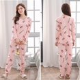thumbnail image 4 of Printemps Automne Mignons Ensembles de Sommeil pour Femmes Col Rond Manches Longues et Pantalon Ensembles 2 Pcs Costume Décontracté Tenue d'Intérieur pour Dames Pyjama, 4 of 7