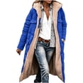 thumbnail image 5 of Dzrciro Long Winter Coats for Women, Fleece Lined Collared Full Zip Waterproof Hooded Trench Coat with Pockets, Thick Thermal Versatile Windbreaker Puffer Jackets S-5XL, 5 of 10