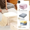 thumbnail image 2 of TeqHome Ultra Space Saving Self Compression Organizer Closet Organizers and Storage Moving Bags for Comforters Clothes Blankets (1 Pack, Apricot-L), 2 of 12