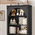 thumbnail image 5 of Homfa 6-Tier Bookcase with Arched Top and Pilasters, 72.8" H Accent Bookcase with Bark Grain Texture, Black, 5 of 8
