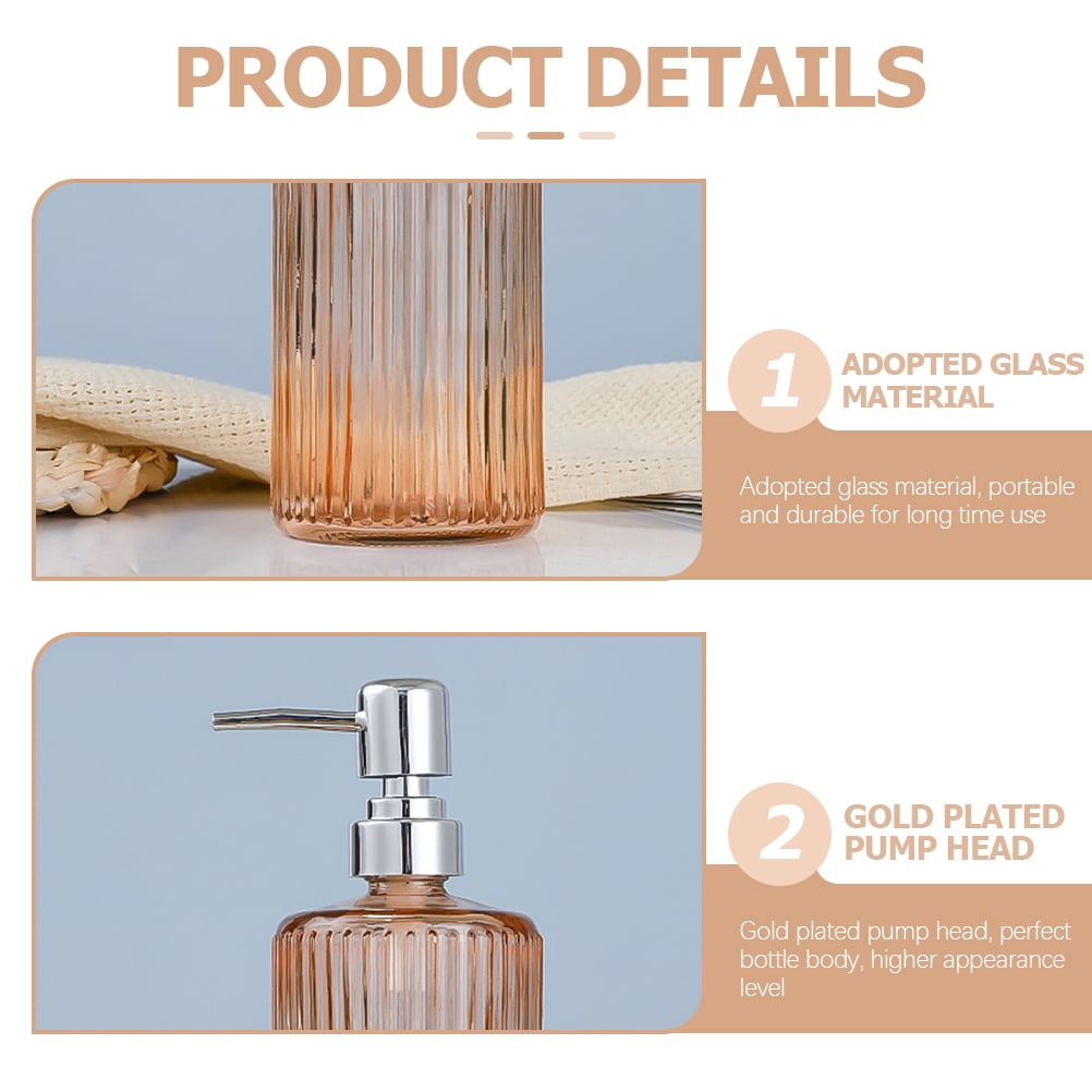 3 Pcs 500ml Push-type Dispenser Bottle Soap Lotion Glass Shampoo Shower Gel Bathroom Body Wash Pump Refillable