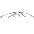 thumbnail image 3 of Agstum Memory Titanium Round Optical Eyeglasses Rimless Flexible Glasses Frame 46mm, 3 of 7