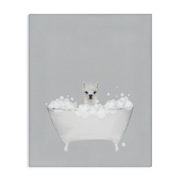 Stupell Industries Rustic Lodge Alpaca Blue Bath Cute Canvas Art, 30 x 40, by Leah Straatsma