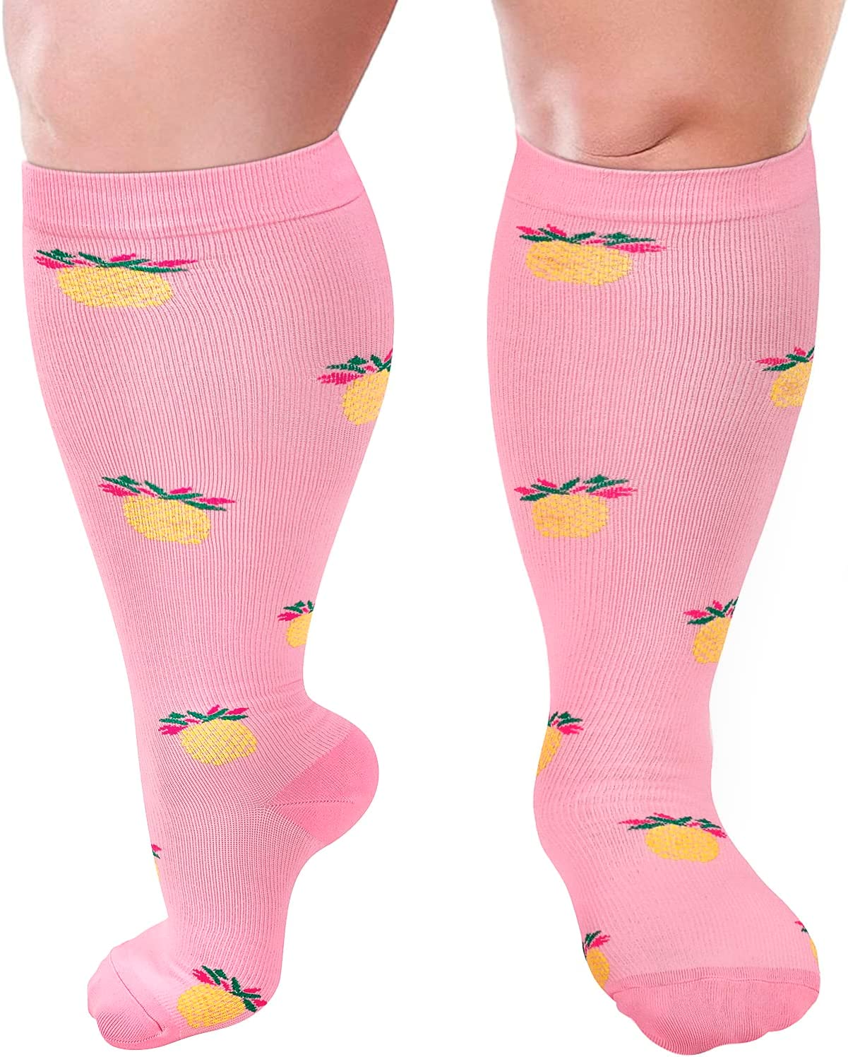 Plus Size Compression Socks Wide Calf For Women & Men 2030 mmhg Large