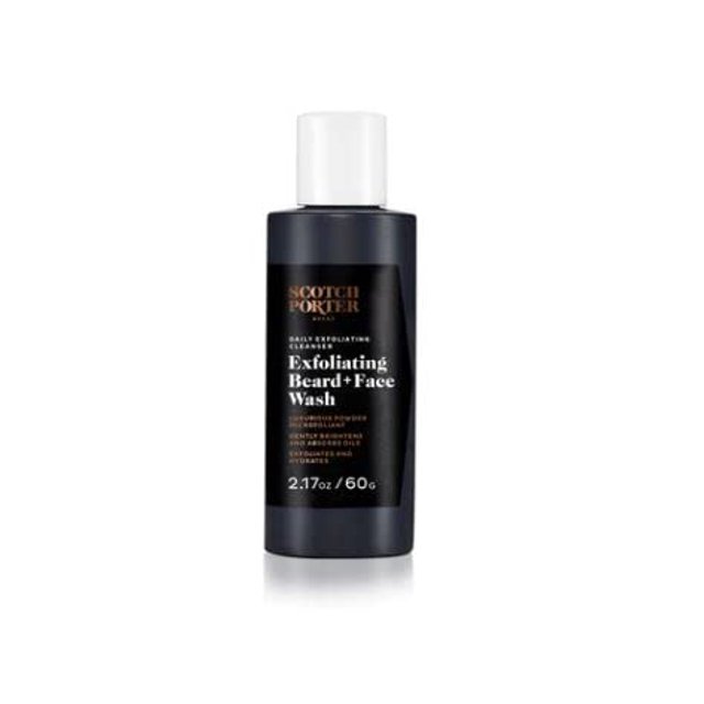 Scotch Porter Exfoliating Beard Wash & Face cleanser for Men, Travel Friendly