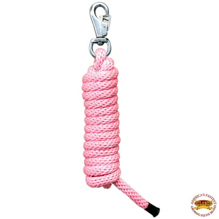 

RH447 Horse Roping Lead Rope Riding Poly Pink 1/4 X8 Ft Snaps