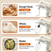 CEBORY 3-IN-1 Stand Mixer, 6.5 QT Tilt-Head 10-Speed Food Mixer, Kitchen Electric Mixer with Dough Hook, Beater, Whisk, Bowl for Most Home Cooks