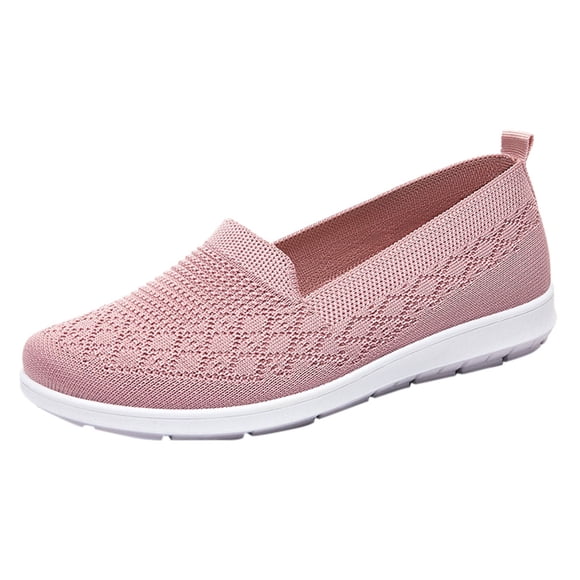 Breathable Casual Flat Shoes Soft Sole Summer Fabric Slip Ons Lightweight Comfort Walking Loafers Women Mesh Upper
