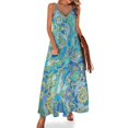 thumbnail image 1 of Robe Sans Manches Mandalas Saphir Bleu (Demande Cliente) Robe de Soirée pour Femme style Coréen, 1 of 5