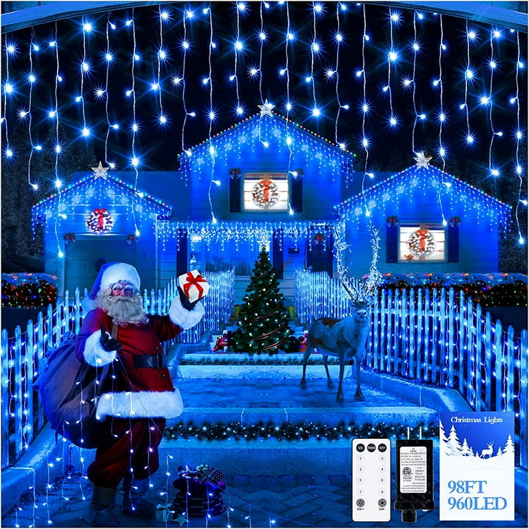  Lomotech Christmas Tree Lights, 404 LED 10Ft Dynamic Cascading  Iron Pole Lights with 16 Stands and 7.08 Star Top,10 Modes Remote Control  Waterproof for Outdoor Christmas Decorations (White) : Everything Else