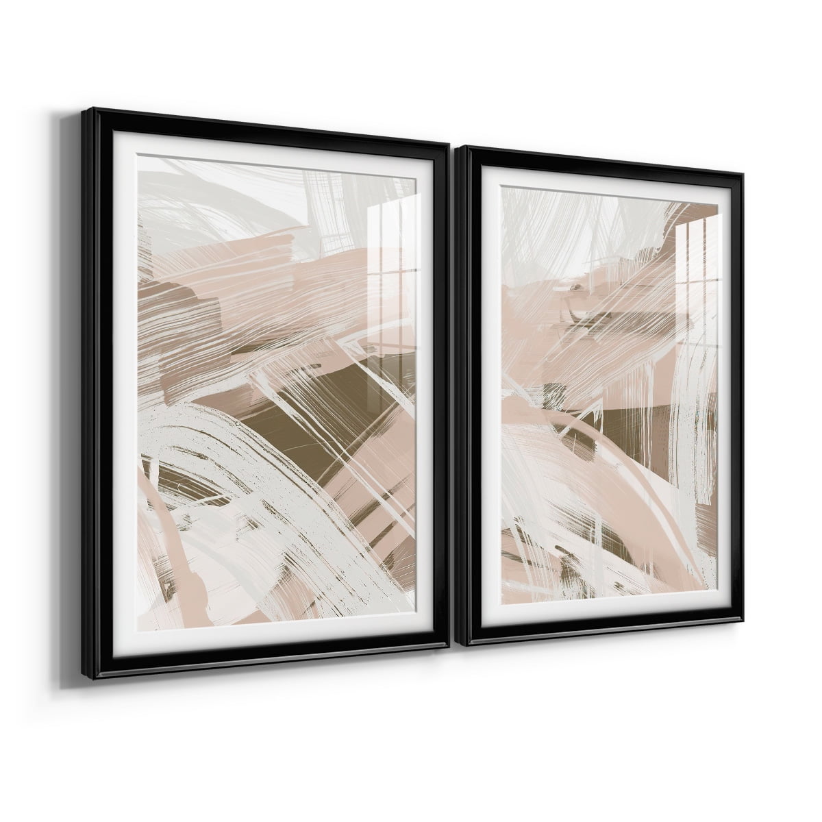 Wexford Home Earthtone Swipe I Premium Framed Print, 30.5" x 42.5" - Ready to Hang, Black (Set of 2)