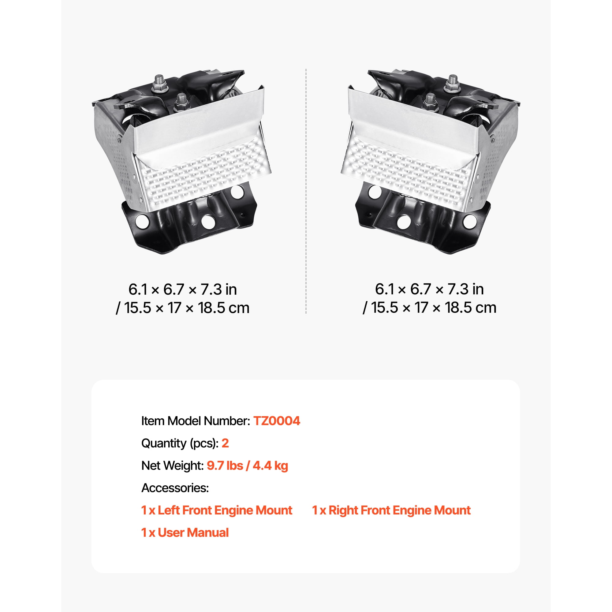 KFFKFF Engine Motor Mount Kit Replacement, Set of 2, Compatible with 2007–2013 Chevrolet Silverado 1500 5.3L V8, Replace OE# A5365, A5365, Provides Stable Support, Left and Right Front Mounts