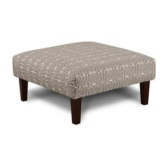 Furniture of America Gauthier Contemporary Fabric Square Ottoman in Gray