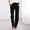 Black, variant on Womens Pants High Waisted Solid Color Straight Waist Long Casual Elastic Drawstring Pockets Pant Streetwear