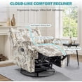 thumbnail image 2 of Recliner Chair Set of 2 Swivel Glider Rocking Chair for Adults, High Back Upholstered Rocking Armchair for Living Room, Manual Reclining Sofa Lounge Chair with Deep Seat in Fabric - Beige Plants, 2 of 6