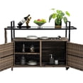 thumbnail image 6 of Weather-resistant wicker & steel frame | Suitable for both indoor and outdoor use | Provides a spacious glass countertop for food and drinks display, 6 of 6