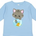 thumbnail image 4 of Inktastic Cute Cat, Little Cat, Kitty, Kitten, Fish Bowl Girls Long Sleeve Toddler T-Shirt, 4 of 5