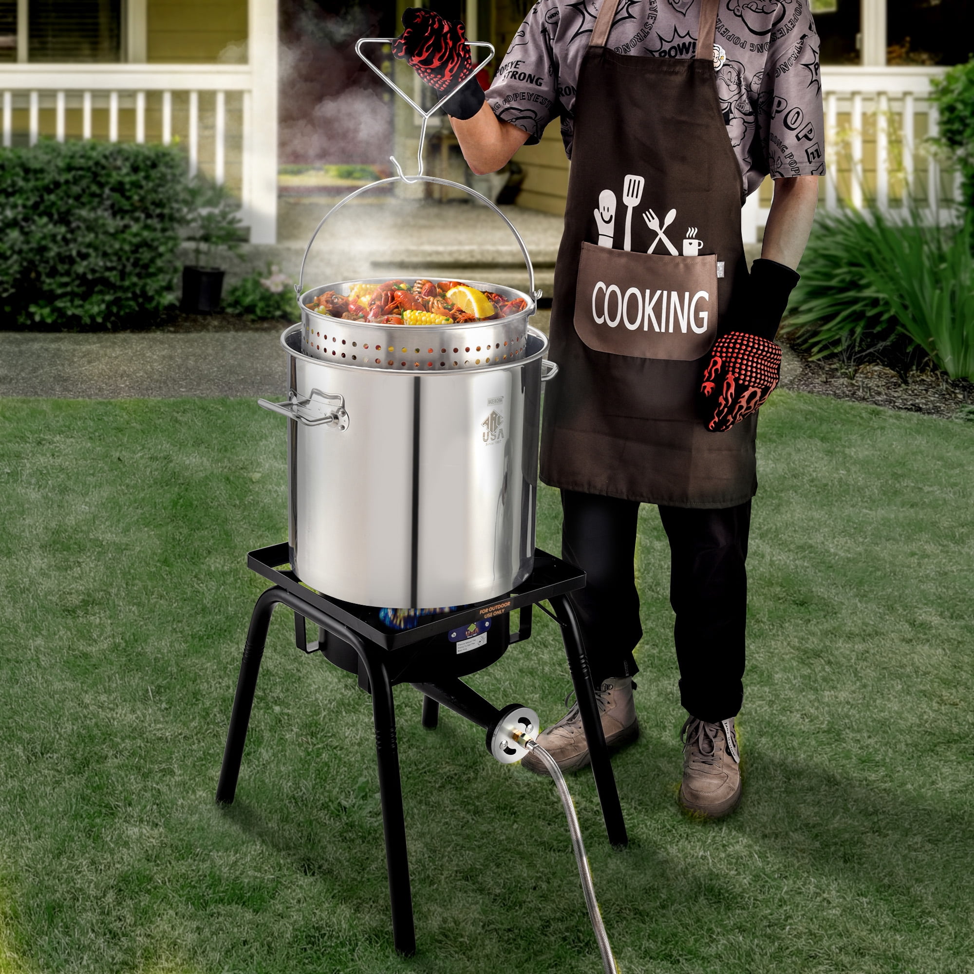 ARC Camping Stove Propane Burner 200,000BTU, Outdoor propane Camp Stove For Outdoor Cooking with Height Adjustable Legs