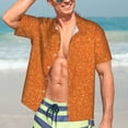 thumbnail image 5 of KLL Men's Hawaiian Shirt Short Sleeve Button Down Beach Shirts-Orange Glitter, 5 of 5