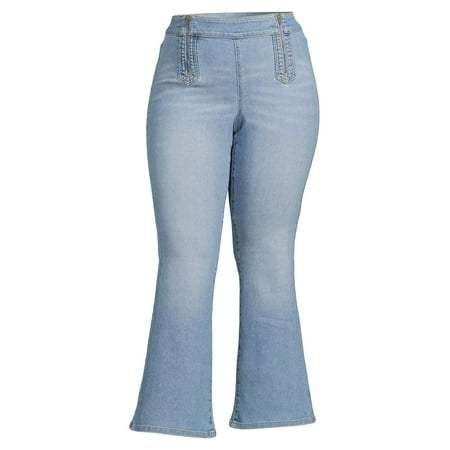 Terra & Sky Women’s Plus Size Zip Flare Jeans
