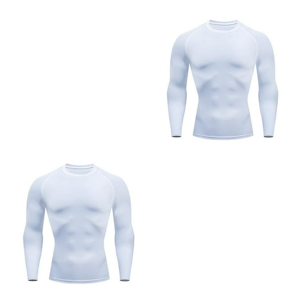 Sonducket Ropa interior térmica para hombre Medias deportivas Ropa deportiva de compresión para correr blanco 2Conjunto